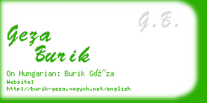 geza burik business card
